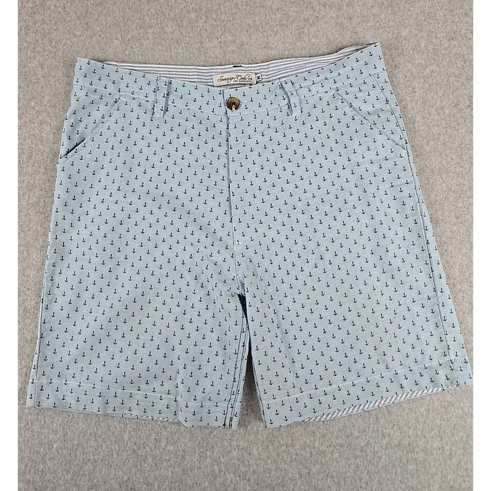 Sovereign Code Los Angeles Mens Size‎ Medium Blue Anchor Chino Shorts Nautical